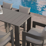 Aspen 5-Piece Outdoor Patio Bar Table Set in Gray