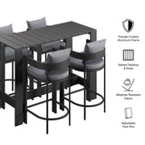 Aspen 5-Piece Outdoor Patio Bar Table Set in Gray