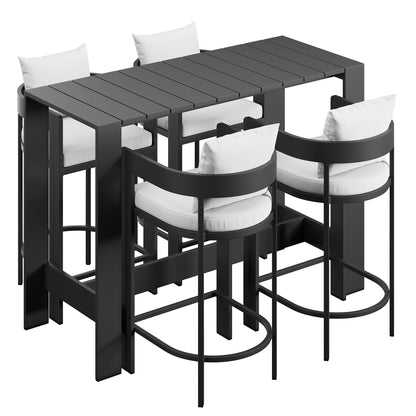 Tahoe 5-Piece Outdoor Patio Bar Table Set by Furniture for America