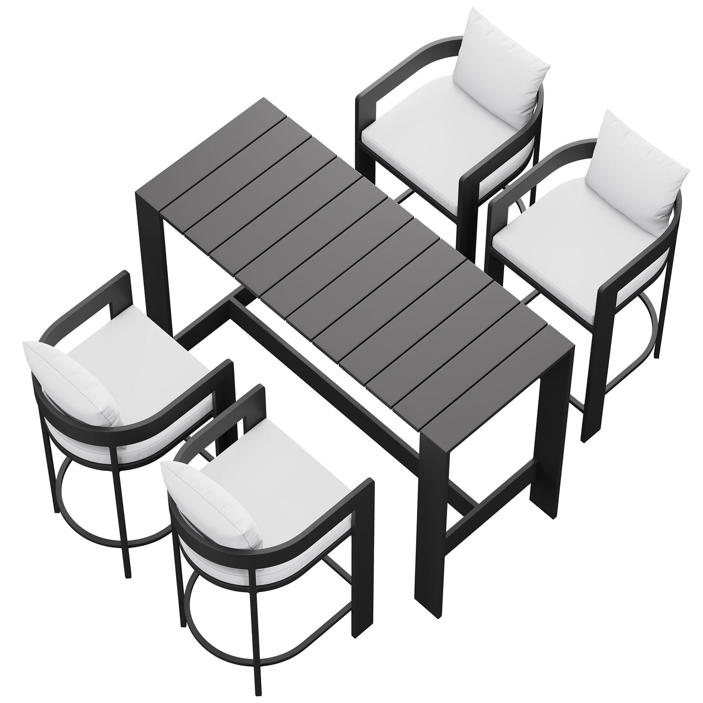 Tahoe 5-Piece Outdoor Patio Bar Table Set by Furniture for America