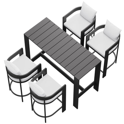 Tahoe 5-Piece Outdoor Patio Bar Table Set by Furniture for America