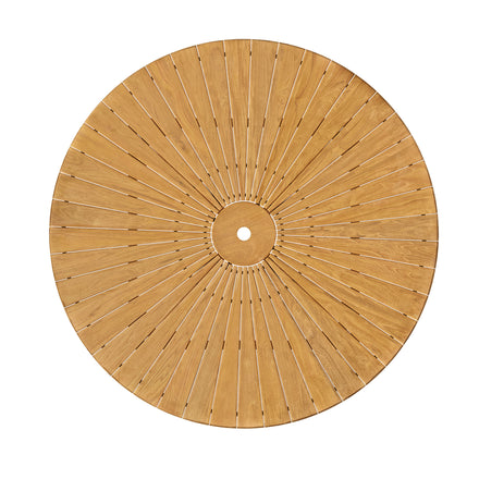 Cielo 59" Sunburst Outdoor Patio Teak Dining Table in Natural