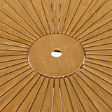 Tegan 59" Sunburst Outdoor Patio Teak Dining Table in Natural
