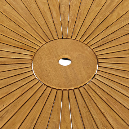 Cielo 59" Sunburst Outdoor Patio Teak Dining Table by Furniture for America