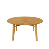 Tegan 59" Sunburst Outdoor Patio Teak Dining Table in Natural