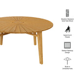 Tegan 59" Sunburst Outdoor Patio Teak Dining Table in Natural