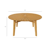 Tegan 59" Sunburst Outdoor Patio Teak Dining Table in Natural