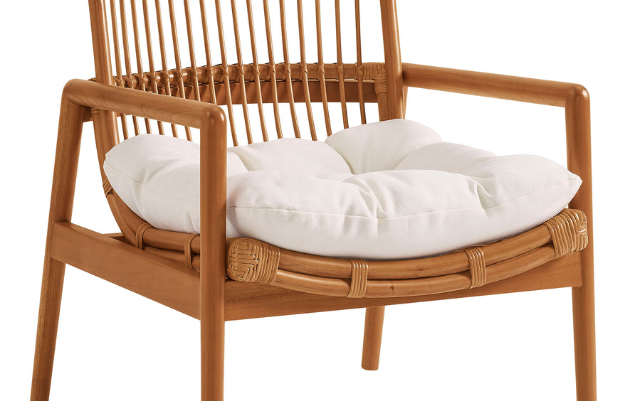 Ystad Wood Rattan Lounge Chair in Brown
