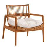 Ystad Wood Rattan Lounge Chair in Brown