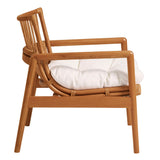 Ystad Wood Rattan Lounge Chair in Brown