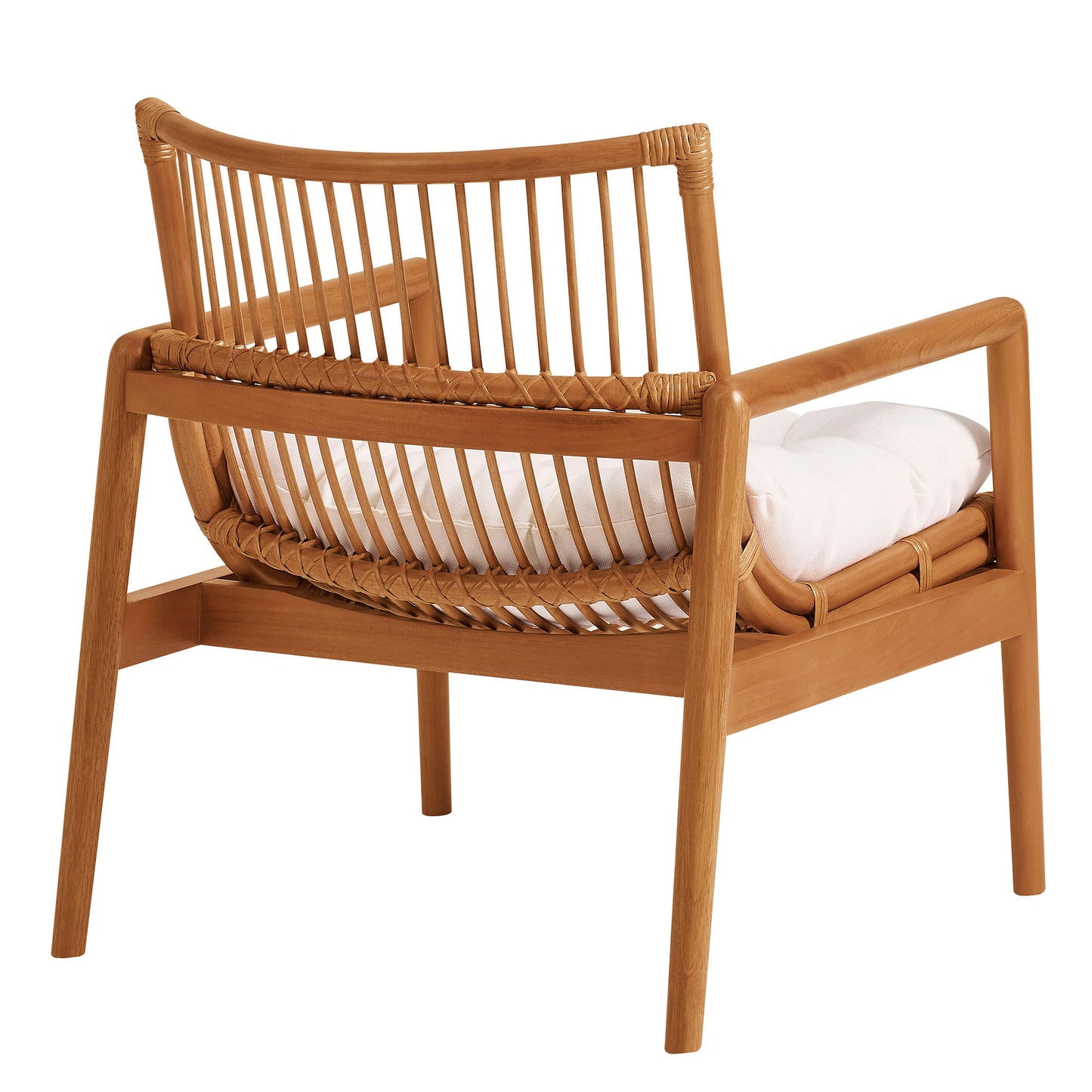 Ystad Wood Rattan Lounge Chair in Brown