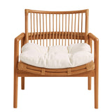 Ystad Wood Rattan Lounge Chair in Brown