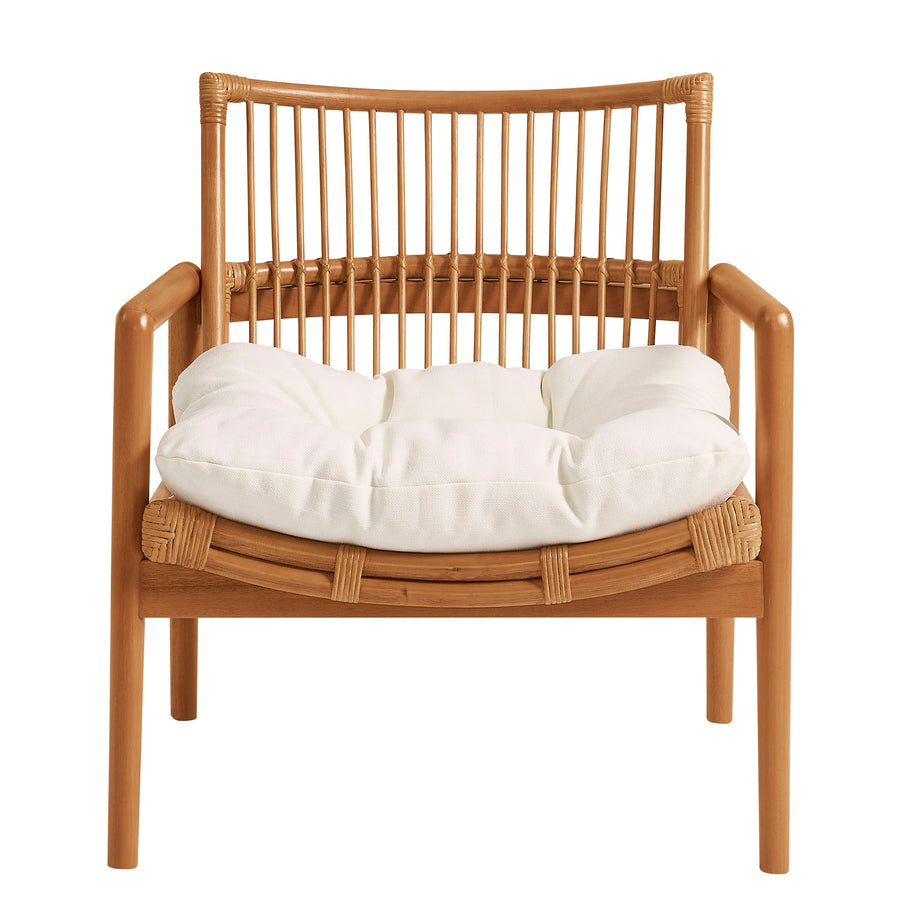 Ystad Wood Rattan Lounge Chair in Brown