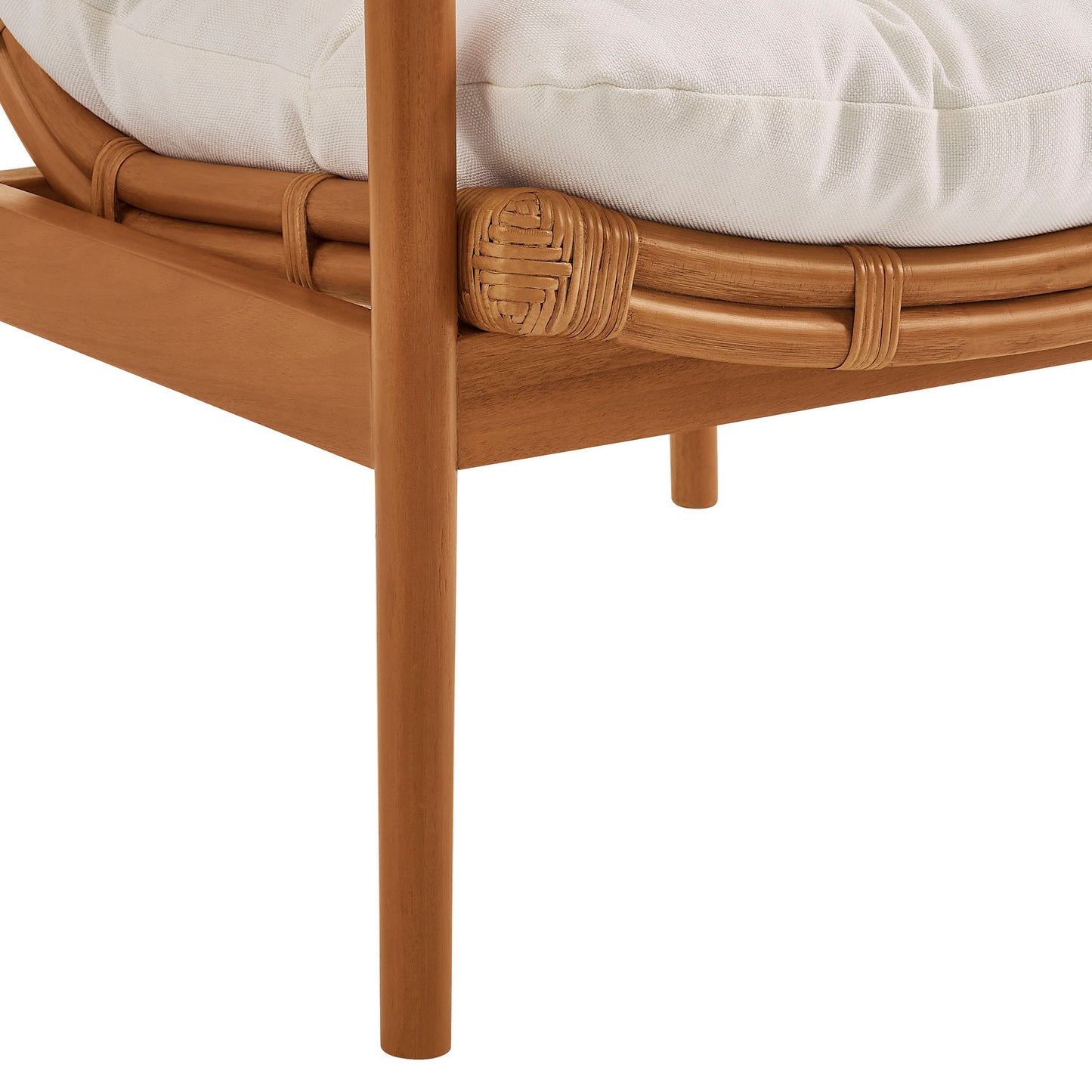Ystad Wood Rattan Lounge Chair in Brown