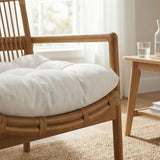 Ystad Wood Rattan Lounge Chair in Brown