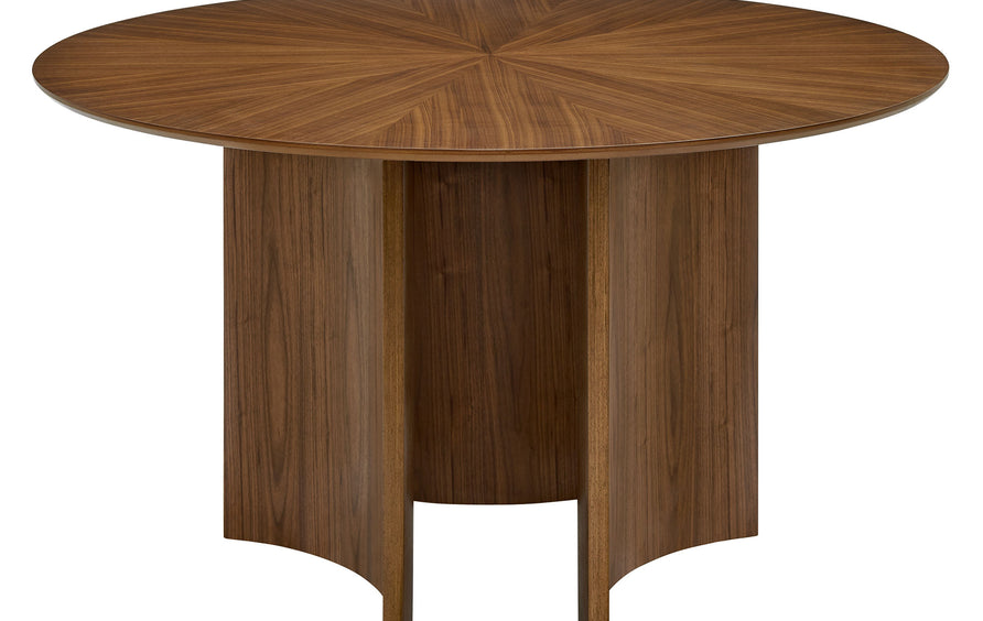 Malahide 54 Inch Round Dining Table in Walnut
