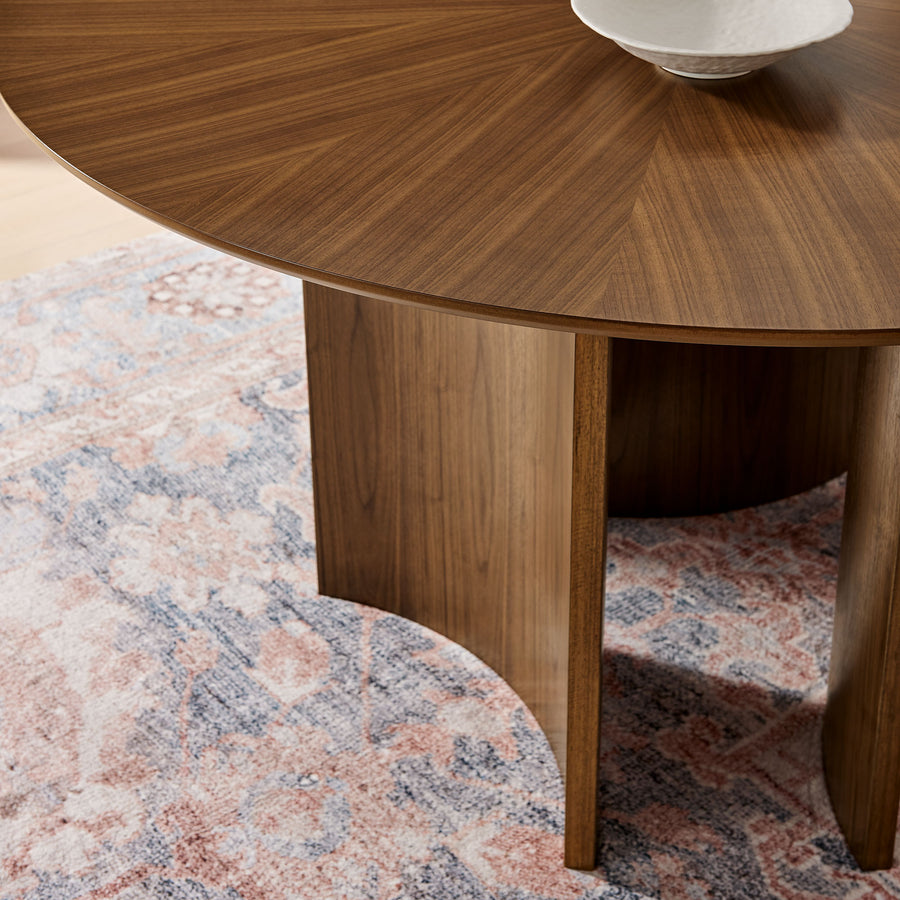 Malahide 54 Inch Round Dining Table in Walnut