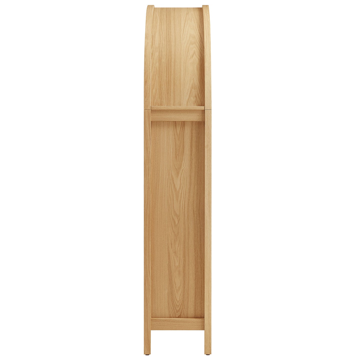 Etesian 63 Inch Arched Storage Cabinet With Folding Desk in Oak