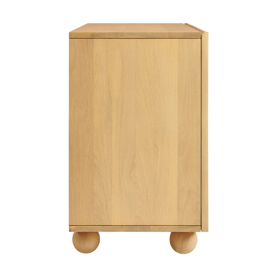 Henna 54 Inch Scalloped Wood 3-Door Sideboard in Natural