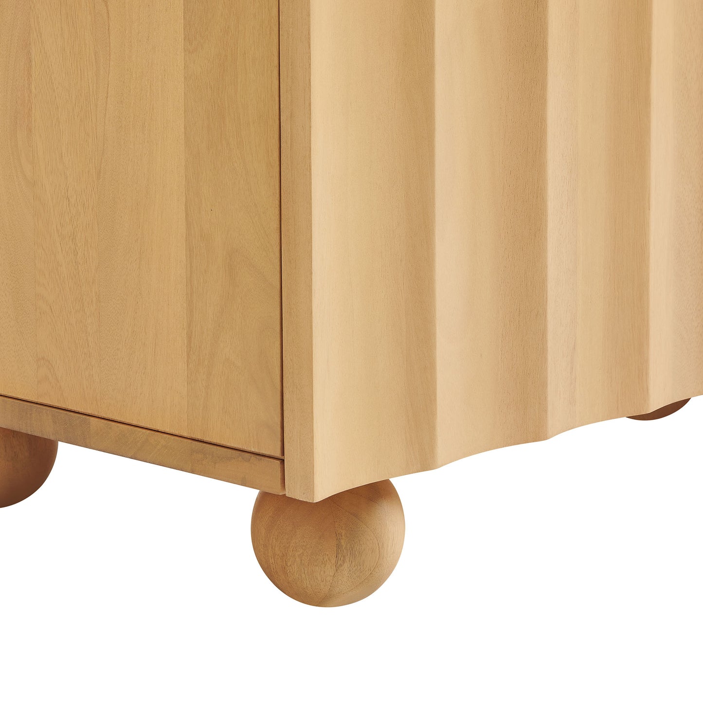 Henna 54 Inch Scalloped Wood 3-Door Sideboard in Natural