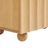 Henna 54 Inch Scalloped Wood 3-Door Sideboard in Natural