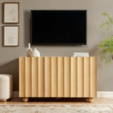 Henna 54 Inch Scalloped Wood 3-Door Sideboard in Natural