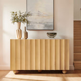 Henna 54 Inch Scalloped Wood 3-Door Sideboard in Natural