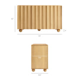 Henna 54 Inch Scalloped Wood 3-Door Sideboard in Natural