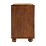 Henna 54 Inch Scalloped Wood 3-Door Sideboard in Walnut