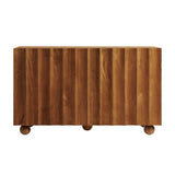 Henna 54 Inch Scalloped Wood 3-Door Sideboard in Walnut