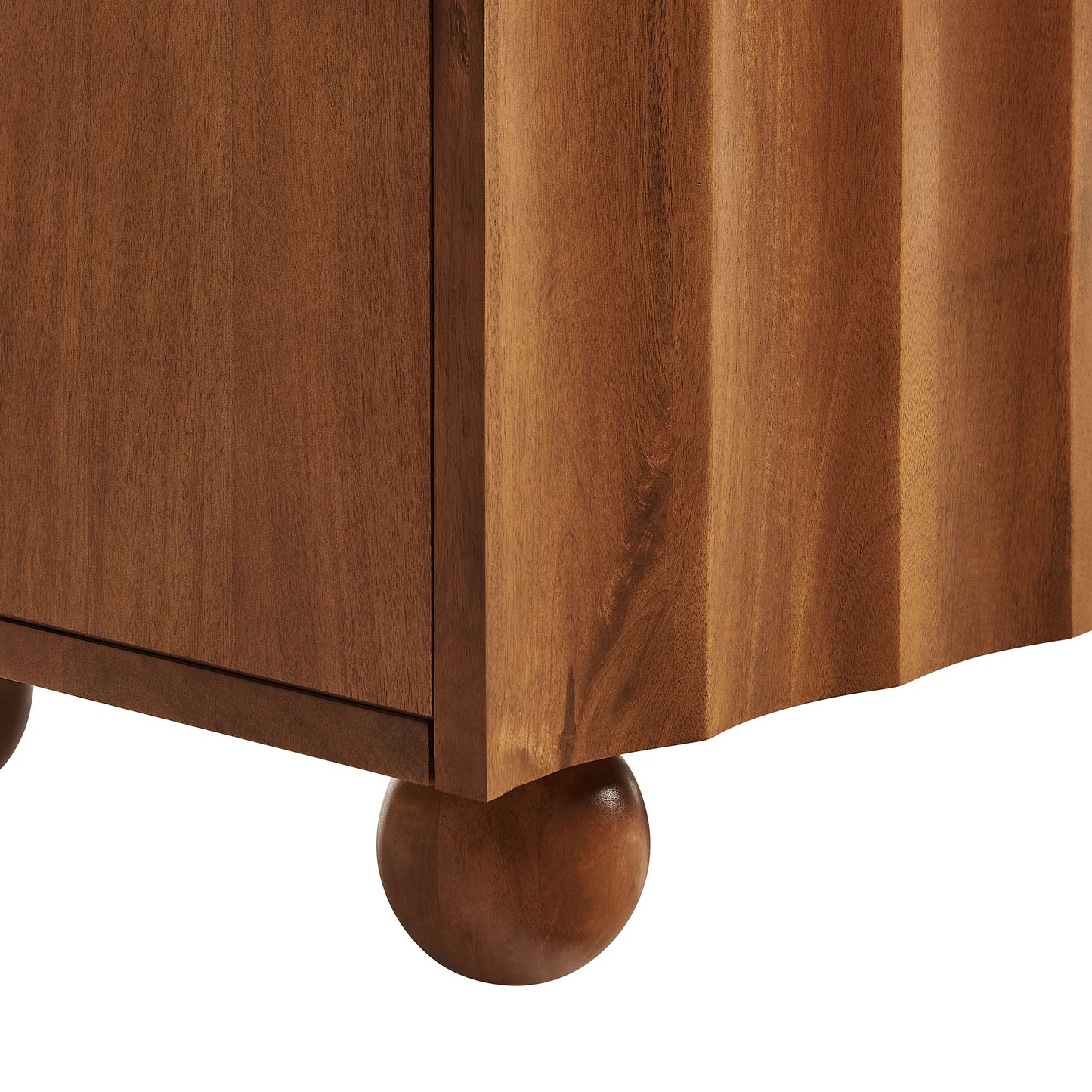 Henna 54 Inch Scalloped Wood 3-Door Sideboard in Walnut