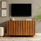 Henna 54 Inch Scalloped Wood 3-Door Sideboard in Walnut