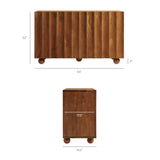 Henna 54 Inch Scalloped Wood 3-Door Sideboard in Walnut