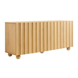 Henna 72 Inch Scalloped Wood 4-Door Sideboard in Natural