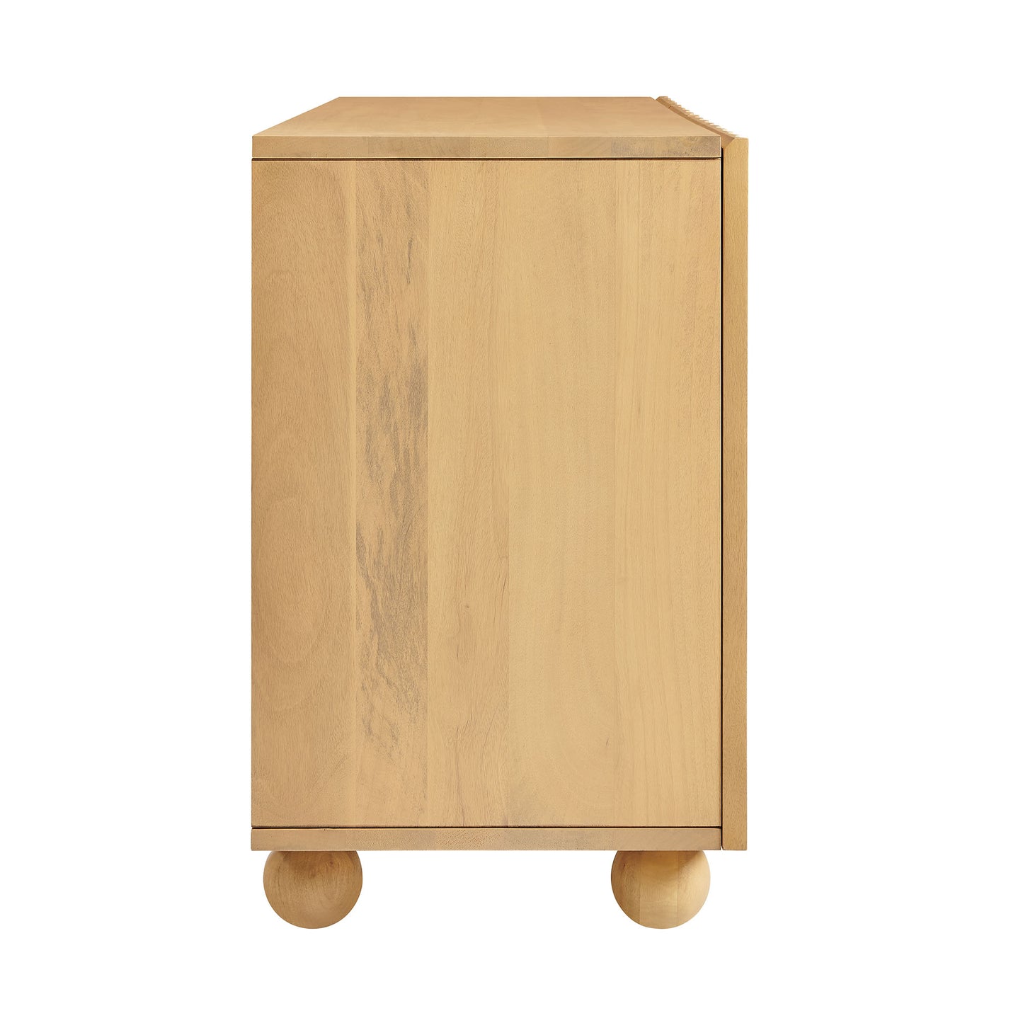Henna 72 Inch Scalloped Wood 4-Door Sideboard in Natural