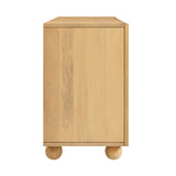 Henna 72 Inch Scalloped Wood 4-Door Sideboard in Natural