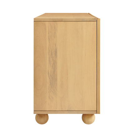 Sorren 72 Inch Scalloped Wood 4-Door Sideboard in Natural