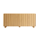 Henna 72 Inch Scalloped Wood 4-Door Sideboard in Natural