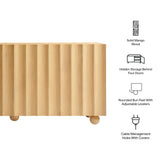 Henna 72 Inch Scalloped Wood 4-Door Sideboard in Natural