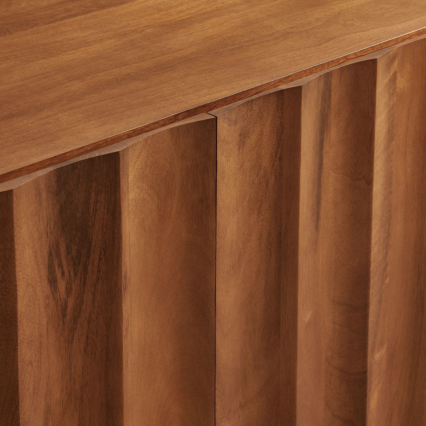 Henna 72 Inch Scalloped Wood 4-Door Sideboard in Walnut