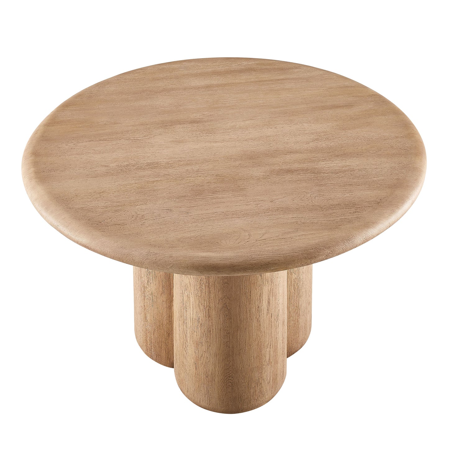 Godello 48 Inch Round Indoor and Outdoor Patio Dining Table in Oak