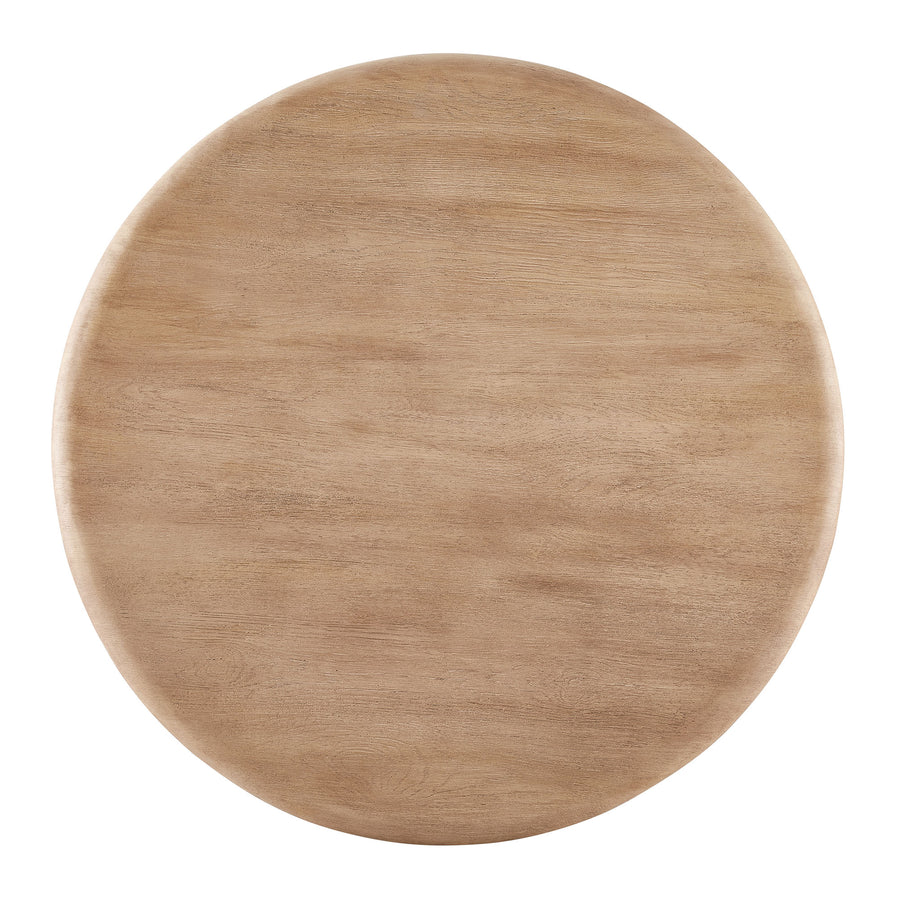 Godello 48 Inch Round Indoor and Outdoor Patio Dining Table in Oak