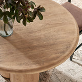 Godello 48 Inch Round Indoor and Outdoor Patio Dining Table in Oak