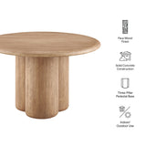 Godello 48 Inch Round Indoor and Outdoor Patio Dining Table in Oak