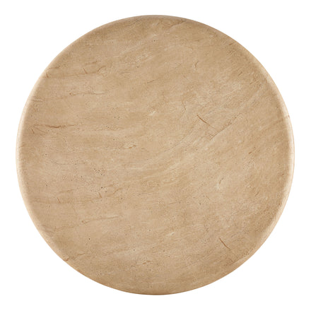 Tori 48 Inch Round Indoor and Outdoor Patio Dining Table in Travertine