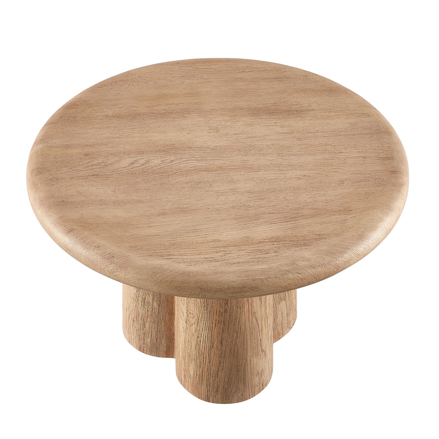 Godello 31 Inch Round Indoor and Outdoor Patio Coffee Table in Oak