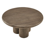 Godello 31 Inch Round Indoor and Outdoor Patio Coffee Table in Weathered Walnut