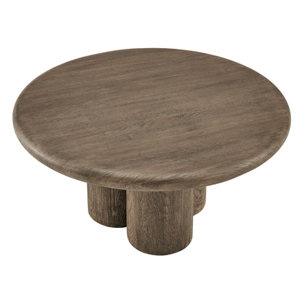 Tori 31 Inch Round Indoor and Outdoor Patio Coffee Table in Weathered Walnut