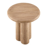 Godello 20 Inch Round Indoor and Outdoor Patio Side Table in Oak