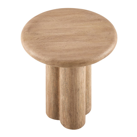 Tori 20 Inch Round Indoor and Outdoor Patio Side Table in Oak